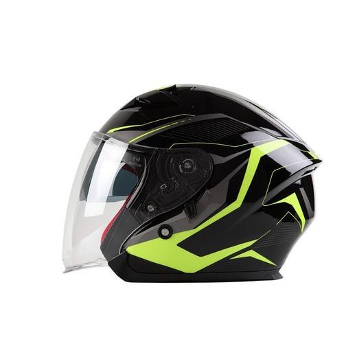 OTEVŘENÁ PŘILBA MAXX SKÚTROVÁ HELMA (ČERNO ZELENÝ REFLEX)