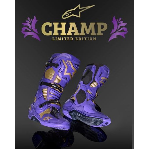 BOTY TECH 10 LIMITOVANÁ EDICE CHAMP, ALPINESTARS (FIALOVÁ/ZLATÁ) 2024