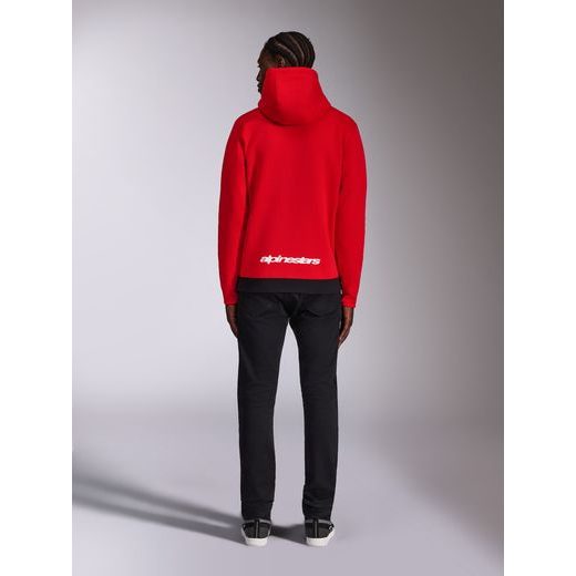 MIKINA PARALLEL HOODIE, ALPINESTARS (ČERVENÁ/ČERNÁ)