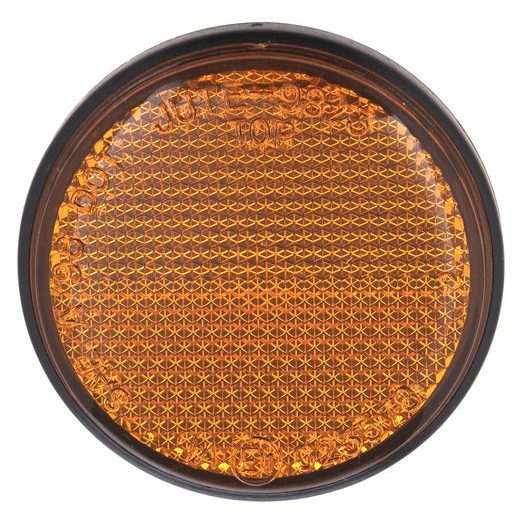 ODRAZKA KULATÁ, Q-TECH (ORANŽOVÁ, SE ZAJIŠŤOVACÍM ČEPEM, PRŮMĚR 60 MM)