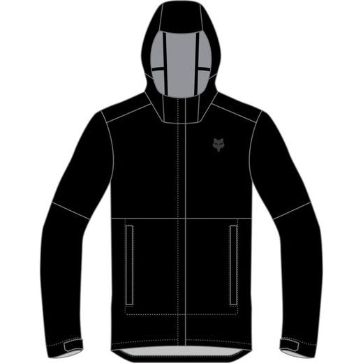 FOX RANGER O.R. PACKABLE RAIN JACKET - BLACK