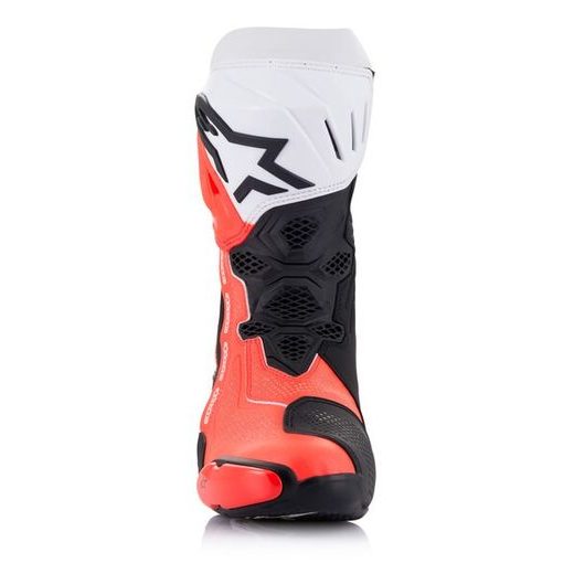 BOTY SUPERTECH R VENTED, ALPINESTARS (ČERNÁ/BÍLÁ/ČERVENÁ FLUO, PERFOROVANÁ OBŠÍVKA)