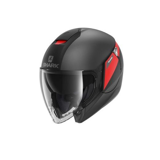 PŘILBA OTEVŘENÁ SHARK CITYCRUISER KARONN COLOUR ANTHRACITE/BLACK/RED