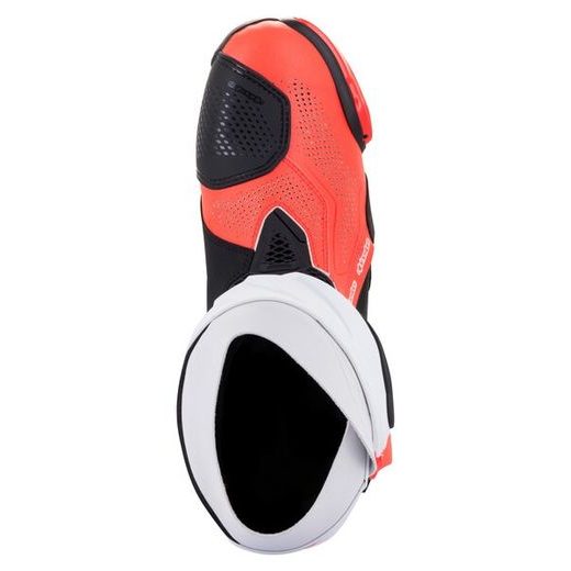 BOTY SUPERTECH R VENTED, ALPINESTARS (ČERNÁ/BÍLÁ/ČERVENÁ FLUO, PERFOROVANÁ OBŠÍVKA)