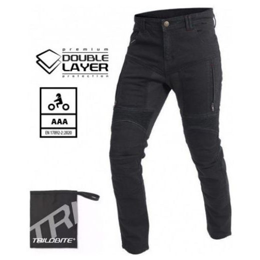 TRILOBITE PÁNSKÉ KALHOTY PARADO DOUBLELAYER SLIM FIT ČERNÉ