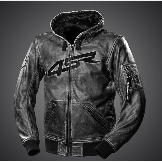 4SR PÁNSKÁ KOŽENÁ MOTO BUNDA HOODIE 