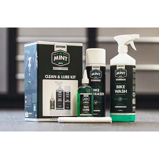 MINT CYKLO SADA MAZIVA NA ŘETĚZY, ODMAŠŤOVAČE, ČISTIČE A MIKROVLÁKNOVÉ UTĚRKY (MAZIVO 75 ML, 1X 250 ML, ŠAMPON 1 L)