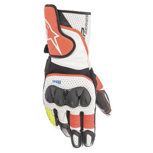 RUKAVICE SP-2, ALPINESTARS (BÍLÁ/ČERVENÁ FLUO/ČERNÁ)