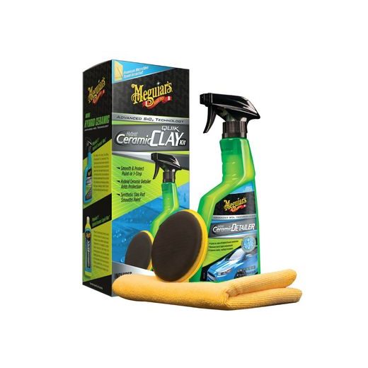 MEGUIAR'S HYBRID CERAMIC QUIK CLAY KIT - SADA PRO DEKONTAMINACI LAKU S HYBRIDNÍM KERAMICKÝM LUBRIKANTEM