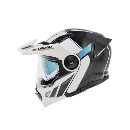 YOHE ENDURO MOTO PŘILBAFG102 DOUBLE VISOR ČERNÁ BÍLÁ MODRÁ