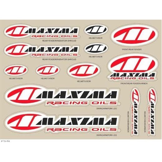 MAXIMA DECAL SHEET - ASSORTED LOGOS 15 MIL / SIZE 11" X 14" (28CM X 23.5CM)