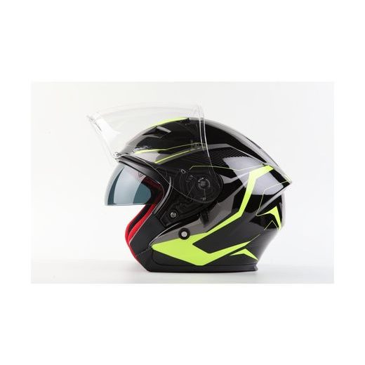 OTEVŘENÁ PŘILBA MAXX SKÚTROVÁ HELMA (ČERNO ZELENÝ REFLEX)