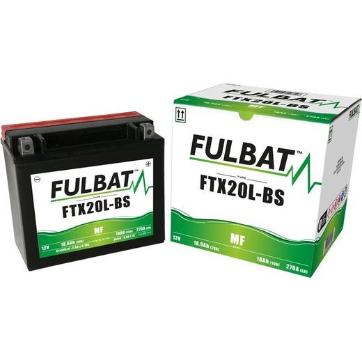 BATERIE 12V, YTX20L-BS, 18AH, 270A, BEZÚDRŽBOVÁ MF AGM 175X87X155, FULBAT(VČ. BALENÍ ELEKTROLYTU)