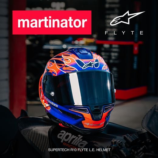 PŘILBA SUPERTECH R10 FLYTE LIMITOVANÁ EDICE JORGE MARTIN, ALPINESTARS (FIALOVÁ/ČERVENÁ) 2026