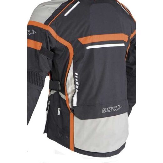 MBW PÁNSKÁ TEXTILNÍ MOTO BUNDA CHALLENGER ČERNÁ ŠEDÁ ORANŽOVÁ