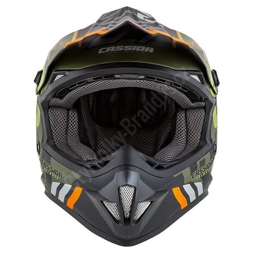 CASSIDA DĚTSKÁ CROSS HELMA CUP SONIC ZELENÁ MATNÁ ORANŽOVÁ