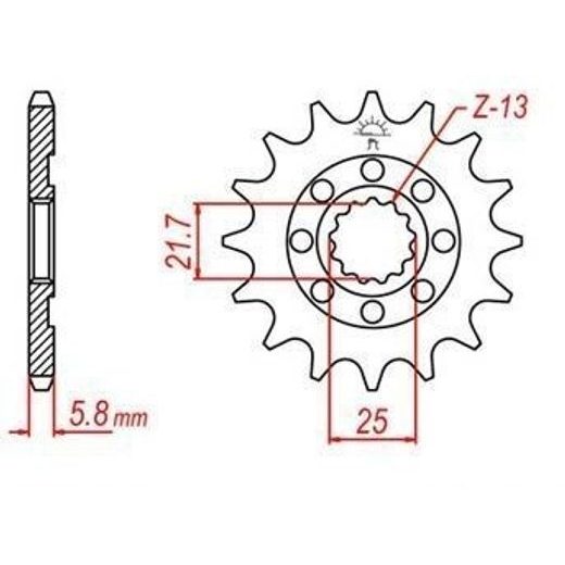 ŘETĚZOVÉ KOLEČKO PRO SEKUNDÁRNÍ ŘETĚZY TYPU 520, JT - ANGLIE (13 ZUBŮ)
