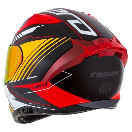CASSIDA INTEGRÁLNÍ MOTO PŘILBA AERO DROME ČERNÁ MET. ORANŽOVÁ ČERVENÁ BÍLÁ