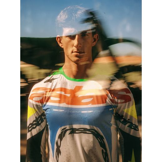 DRES SUPERTECH DYNA, ALPINESTARS (SVĚTLE ŠEDÁ/ZELENÁ FLUO/MODRÁ/ČERNÁ) 2027