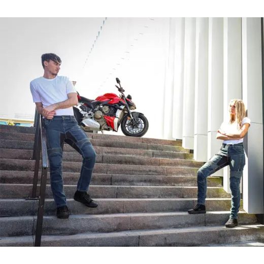 TRILOBITE PÁNSKÉ KALHOTY PARADO DOUBLELAYER SLIM FIT MODRÉ