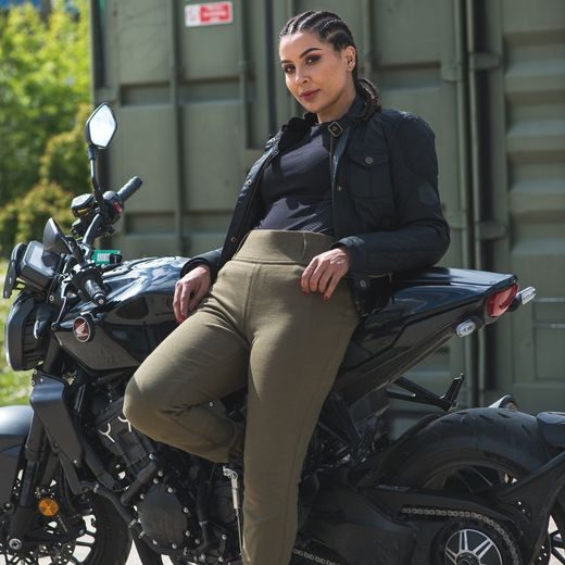KALHOTY SUPER LEGGINGS 2.0, OXFORD, DÁMSKÉ (LEGÍNY S ARAMIDOVOU PODŠÍVKOU, KHAKI)