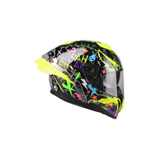 PŘILBA LAZER RAFALE SR CRAZY BELGIE (ČERNÁ/FIALOVÁ/FLUO ZELENÁ)