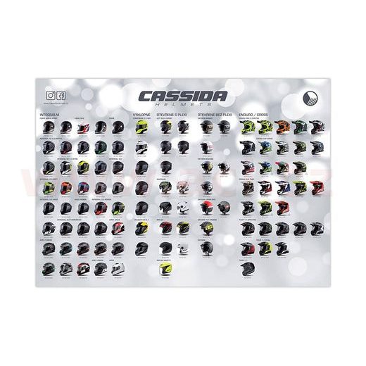 PLAKÁT CASSIDA S PŘEHLEDEM PŘILEB CASSIDA (SADA 200 KS)