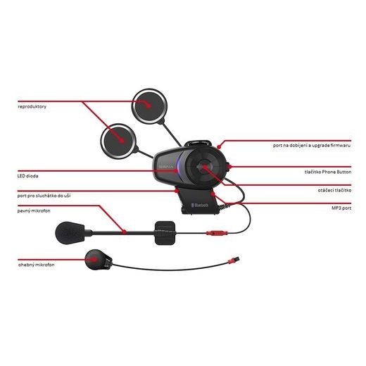 BLUETOOTH HANDSFREE HEADSET 10S (DOSAH 1,6 KM), SENA