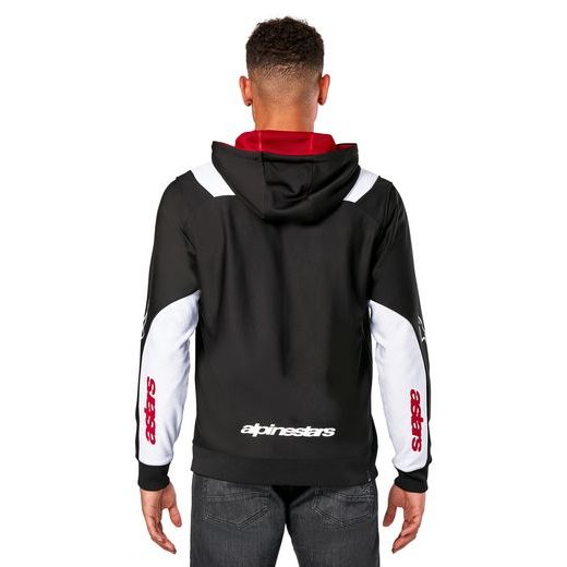MIKINA SESSIONS 3 HOODIE, ALPINESTARS (ČERNÁ/BÍLÁ/ČERVENÁ)