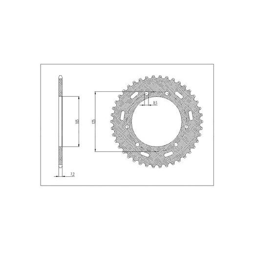 OCELOVÁ ROZETA PRO SEKUNDÁRNÍ ŘETĚZY TYPU 428, SUNSTAR (50 ZUBŮ)