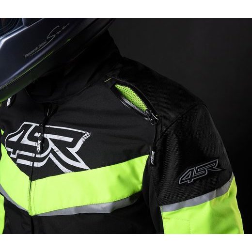 4SR PÁNSKÁ TEXTILNÍ MOTO BUNDA YOUNG GUN NITRO ČERNÁ ŠEDÁ FLUO