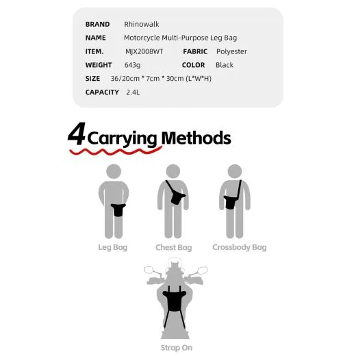 RHINOWALK - TANK BAG/BRAŠNA NA NOHU 2.4 L