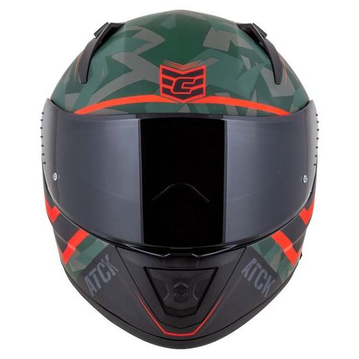 CASSIDA INTEGRÁLNÍ MOTO PŘILBA AERO ATCK ZELENÁ CAMO ČERNÁ ŠEDÁ ORANŽOVÁ