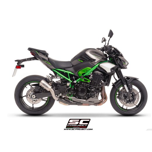 SC-PROJECT KAWASAKI Z900 2025- TITANOVÝ VÝFUK CR-T S MŘÍŽKOU STONEGUARD HOMOLOGOVANÝ