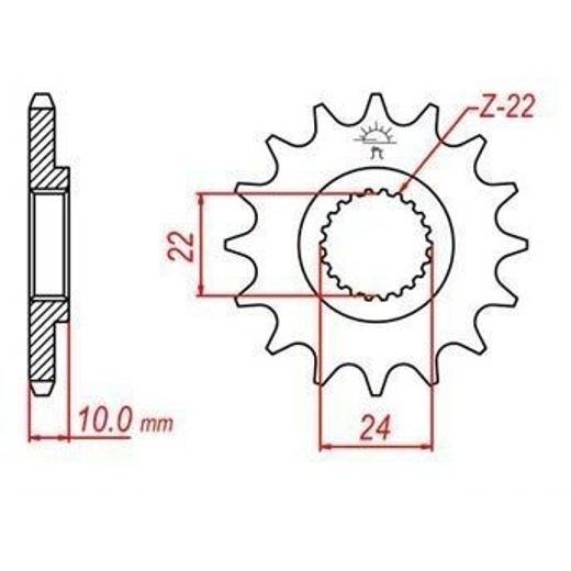 ŘETĚZOVÉ KOLEČKO PRO SEKUNDÁRNÍ ŘETĚZY TYPU 520, JT - ANGLIE (16 ZUBŮ)