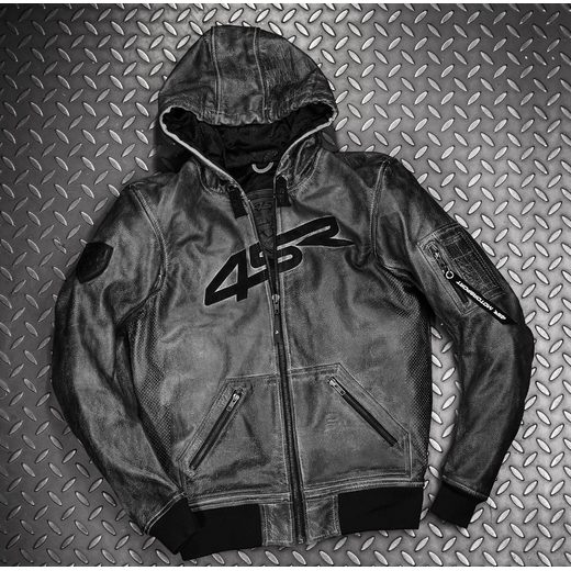 4SR PÁNSKÁ KOŽENÁ MOTO BUNDA HOODIE 
