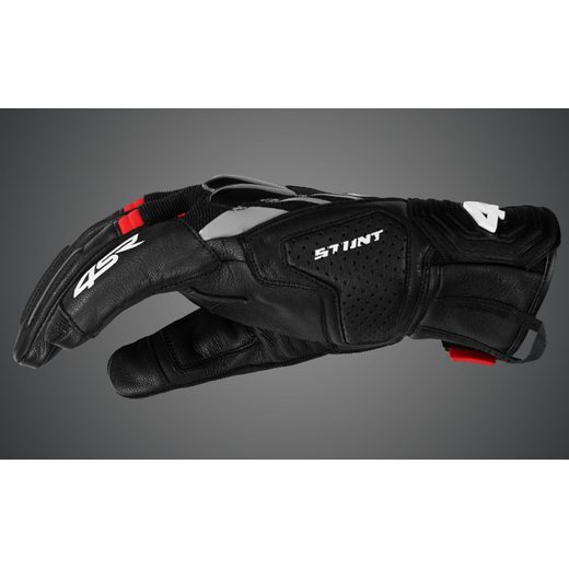 4SR PÁNSKÉ KOŽENO TEXTILNÍ MOTO RUKAVICE STUNT RED 
