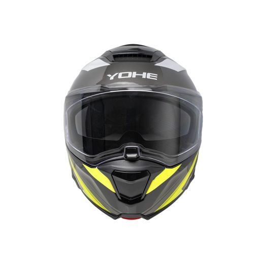 YOHE VÝKLOPNÁ MOTO PŘILBA 937 DOUBLE VISOR ČERNÁ FLUO