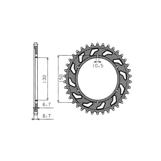 OCELOVÁ ROZETA PRO SEKUNDÁRNÍ ŘETĚZY TYPU 530, SUNSTAR (47 ZUBŮ)