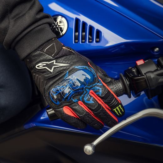 RUKAVICE SMX-1 AIR 2 MONSTER FQ20 KOLEKCE, ALPINESTARS (ČERNÁ/ČERVENÁ/MODRÁ/BÍLÁ/ZELENÁ) 2024