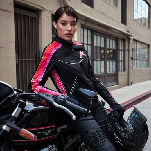 BUNDA STELLA T-DYNO WATER RESISTANT, ALPINESTARS, DÁMSKÁ (ČERNÁ/ČERVENÁ/RŮŽOVÁ) 2025