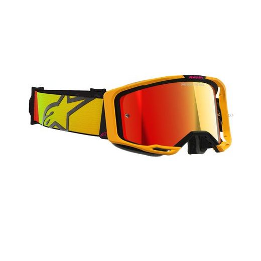 BRÝLE VISION 8 CORP, ALPINESTARS (ŽLUTÁ/RŮŽOVÁ, ZRCADLOVÉ ČERVENÉ PLEXI) 2025