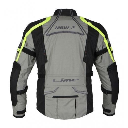 MBW PÁNSKÁ TEXTILNÍ MOTO BUNDA BUCK ČERNÁ ŠEDÁ ŽLUTÁ