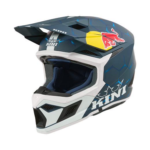 DĚTSKÁ MOTO HELMA KINI RED BULL MX3 1.0 MODRÁ/BÍLÁ