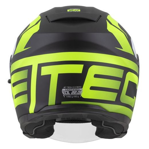 PŘILBA JET TECH 2.0 ROTO, CASSIDA (ČERNÁ MATNÁ/ŽLUTÁ FLUO/BÍLÁ) 2025
