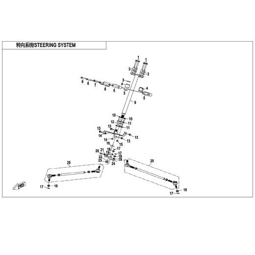CFMOTO GLADIATOR SYSTÉM ŘÍZENÍ STEERING TIE-ROD