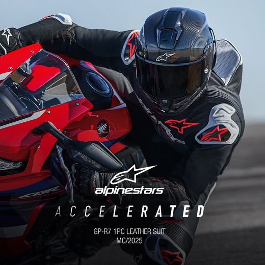 JEDNODÍLNÁ KOMBINÉZA GP-R7, TECH-AIR READY/KOMPATIBILNÍ, ALPINESTARS (ČERNÁ/BÍLÁ/ČERVENÁ FLUO) 2025