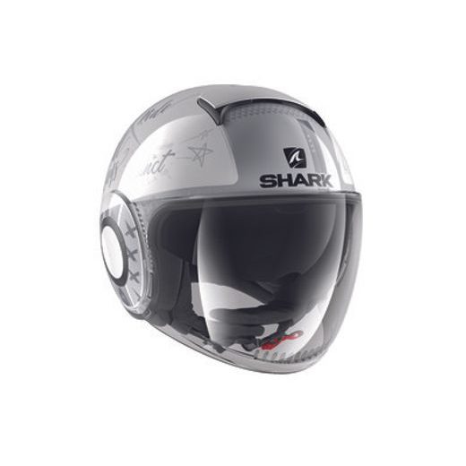 OTEVŘENÁ PŘILBA SHARK NANO TRIBUTE RM WSS BARVA BÍLÁ/ŠEDÁ *