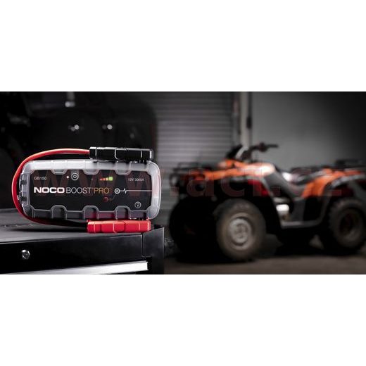 STARTOVACÍ BOX S DIGITÁLNÍM VOLTMETREM + POWER BANKA, STARTOVACÍ PROUD 3000 A, NOCO GENIUS BOOST PRO GB150 (NOCO USA)