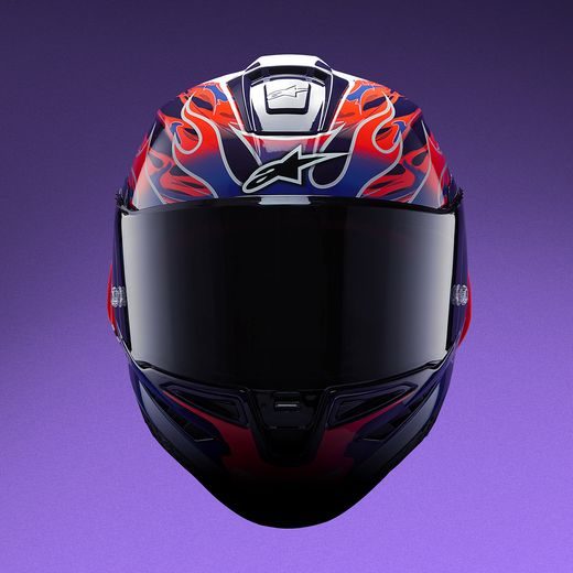 PŘILBA SUPERTECH R10 FLYTE LIMITOVANÁ EDICE JORGE MARTIN, ALPINESTARS (FIALOVÁ/ČERVENÁ) 2026
